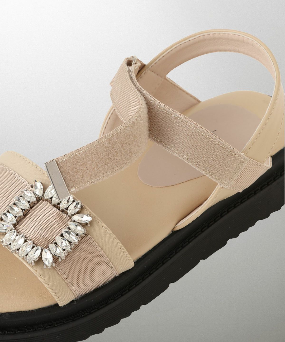 セレクト サンダル スポーツサンダル 厚底 サテン 歩きやすい シルバー ベージュ ブラック S M L LL