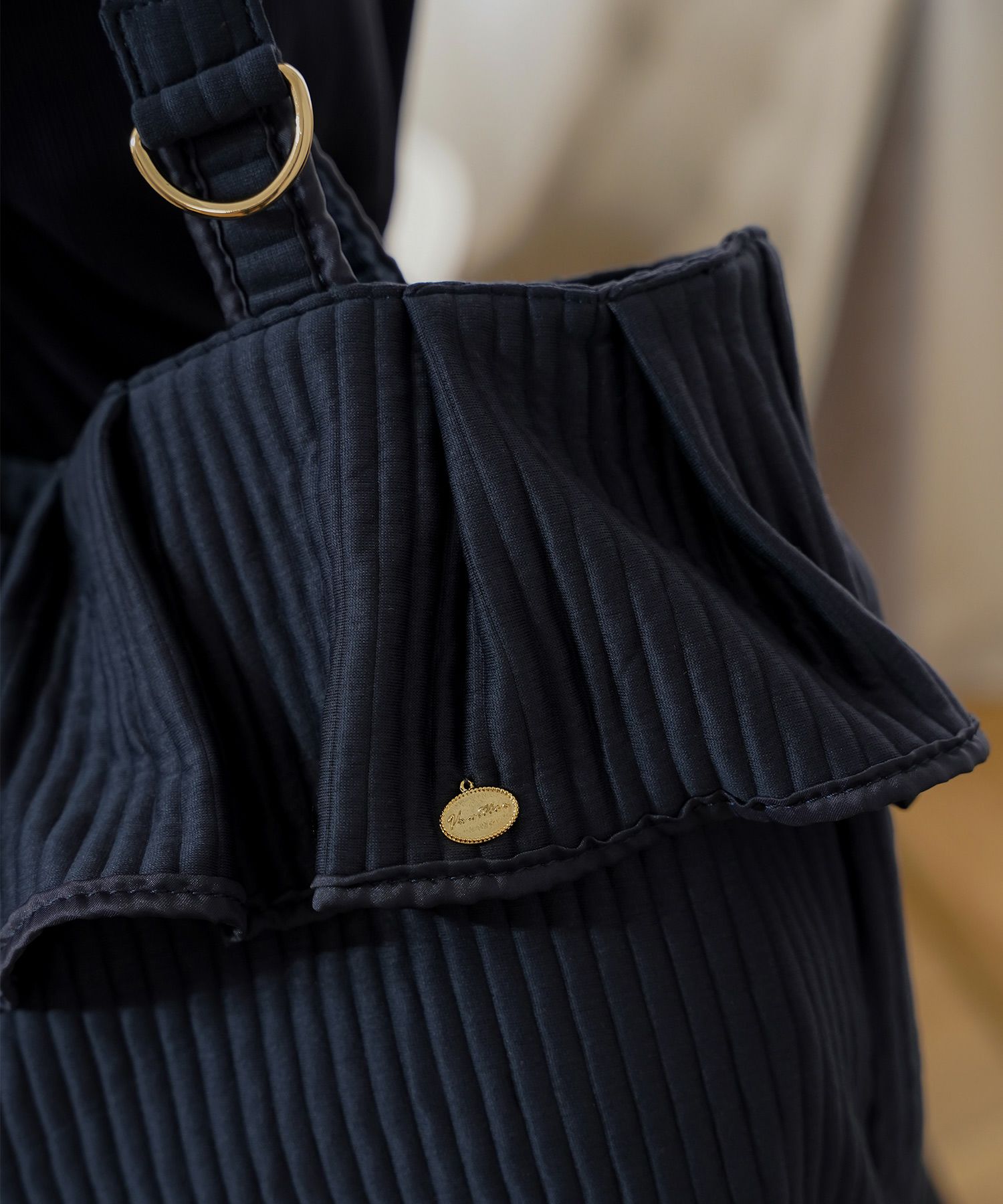 レディース/バッグ/グッズ/トートバッグ/大容量/ハンドル/肩掛け/フリル/チャコール/ピンク/クリーム/ベージュ/オールシーズン/ママ/ベビーカー/お出かけ/産前産後/入院バッグ/かわいい/フェミニン/上品/ナチュラル/カジュアル