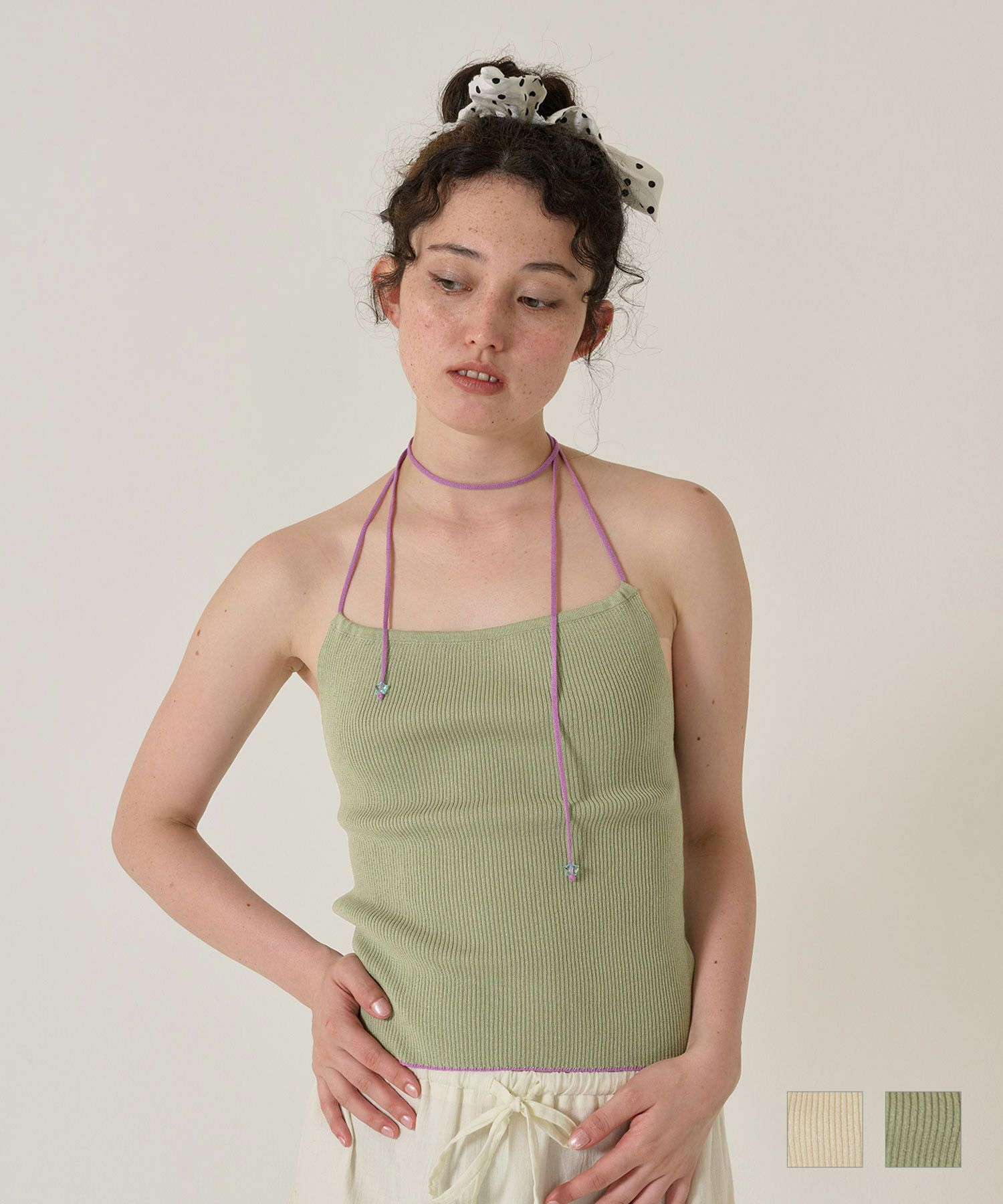 ホルターネック/トップス/グリーン