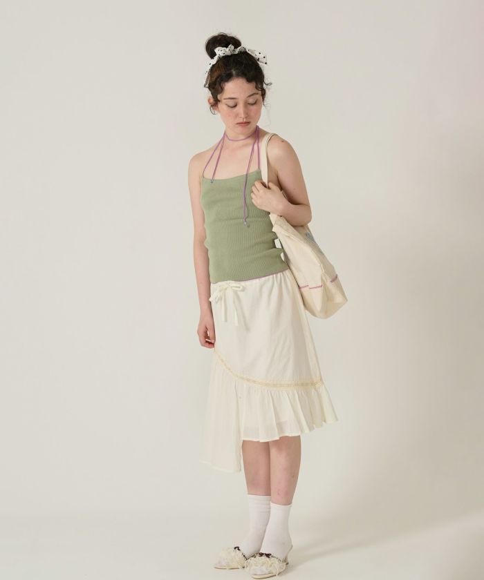 2025ss PRE-ORDER]POINT5％！ホルターネック リブトップス TINA