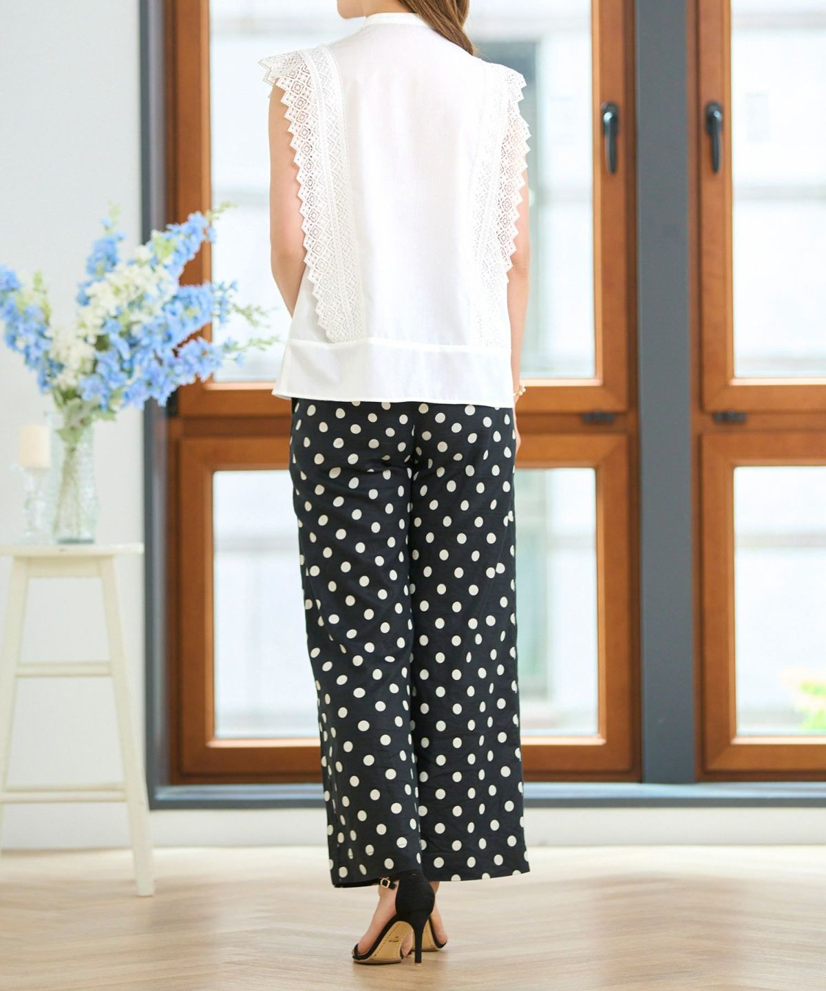 襟付レースコンビブラウスPrimaScherrer全2色｜psc821-0948【1】