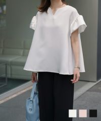 サテン フレアスリーブ ブラウス HUIT 全3色｜hit821-0269【1】