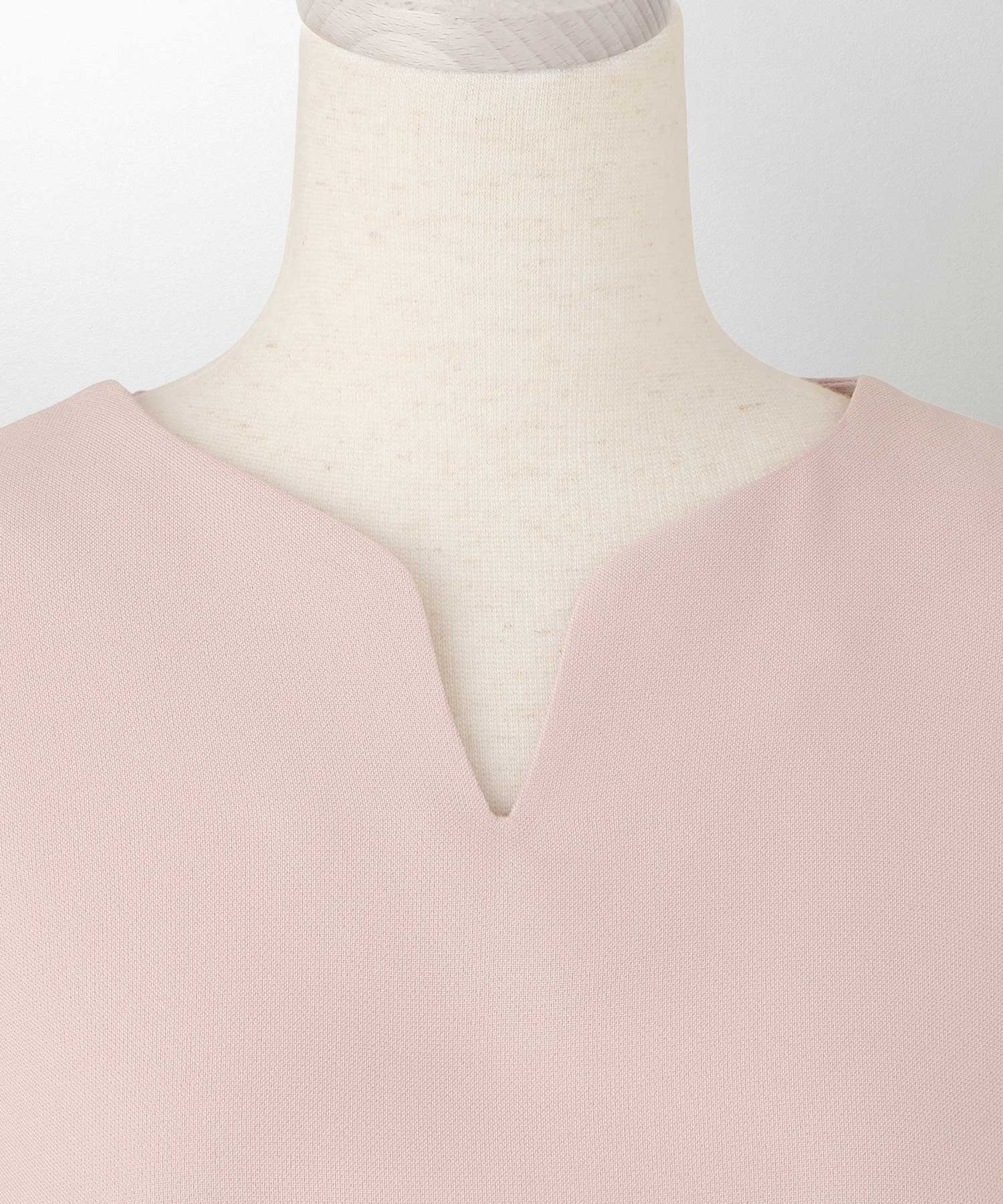 レディース ブラウス サテン フレア袖 半袖 ボリューム袖 オフィス きれいめ 上品 洗える