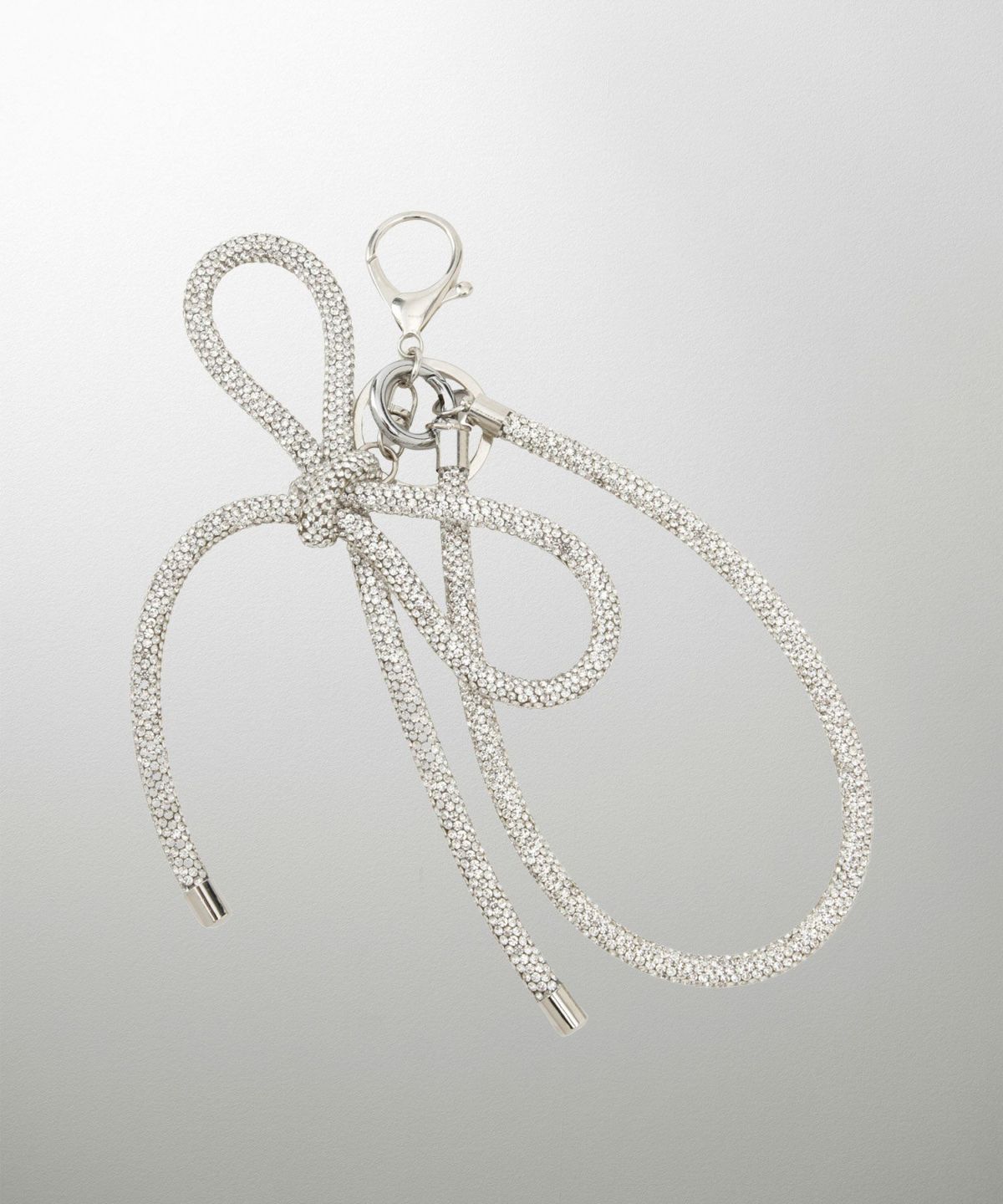 セレクト レディース キラキラ リボン チャーム きれいめ 大人可愛い トレンド/シルバー/ブラック/フリー/ラインストーン