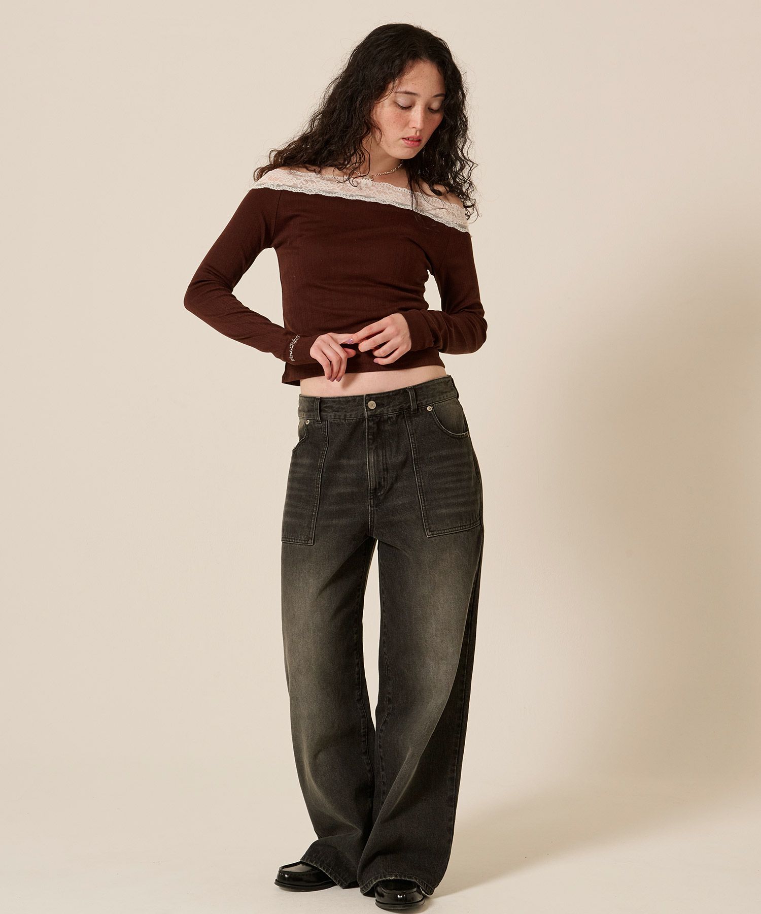 デニム/ブルー/ローライズ/パンツ