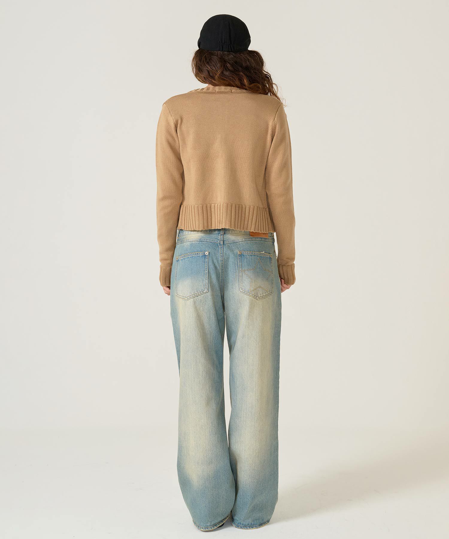 アンチピリング /カーディガン/キャメル