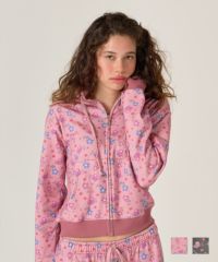 フーディ/花柄/パーカー/ピンク