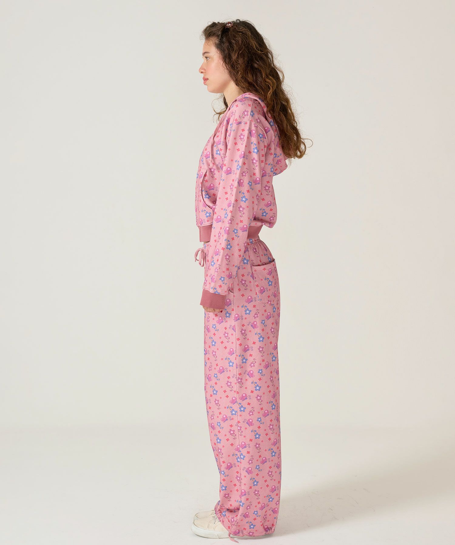 パンツ/スウェット/花柄/ピンク