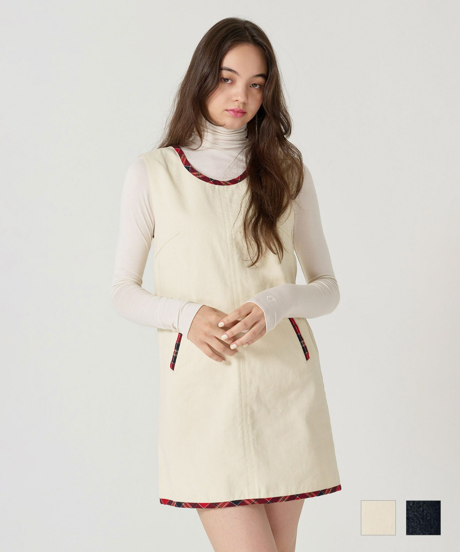 チェック/ジャンスカ/ワンピース