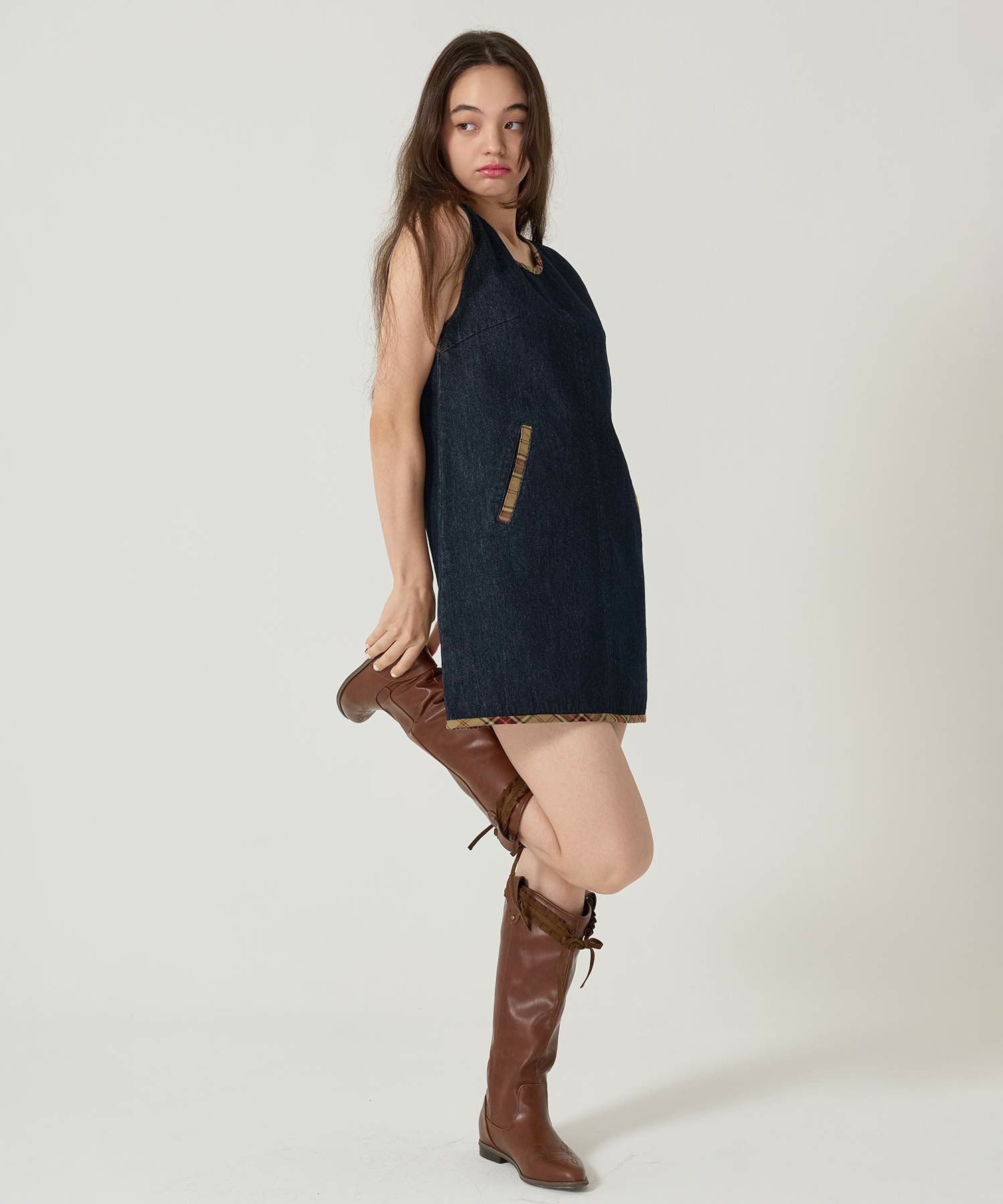 チェック/ジャンスカ/ワンピース