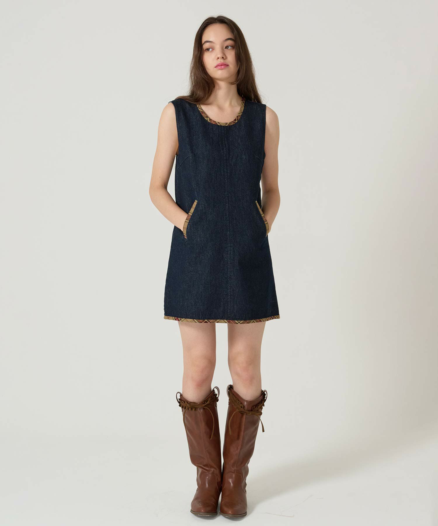 チェック/ジャンスカ/ワンピース