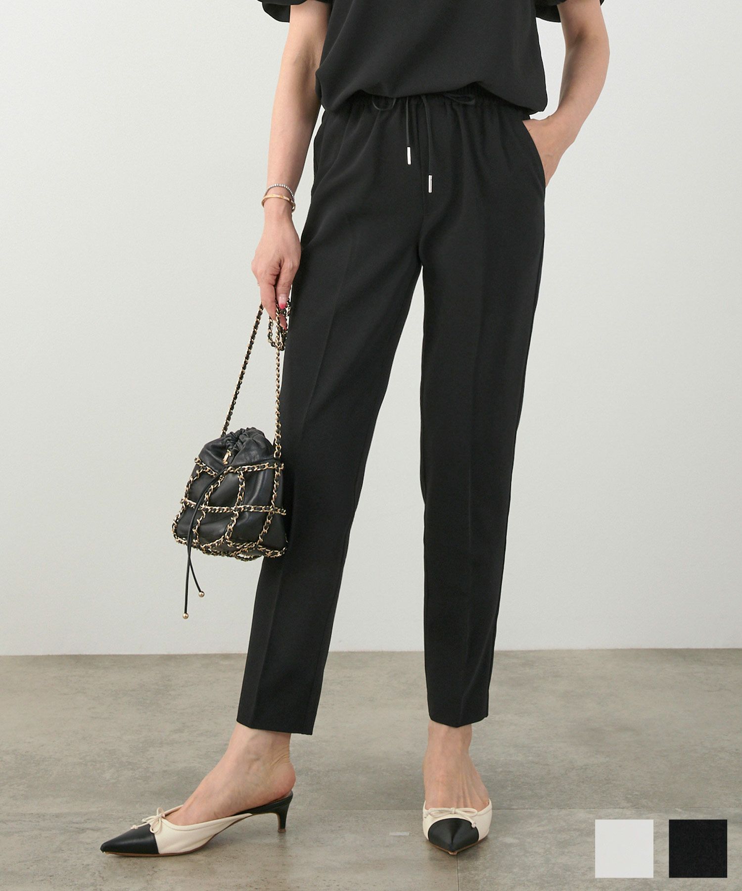 ウエストゴムドロストリラックスパンツLiala×PG