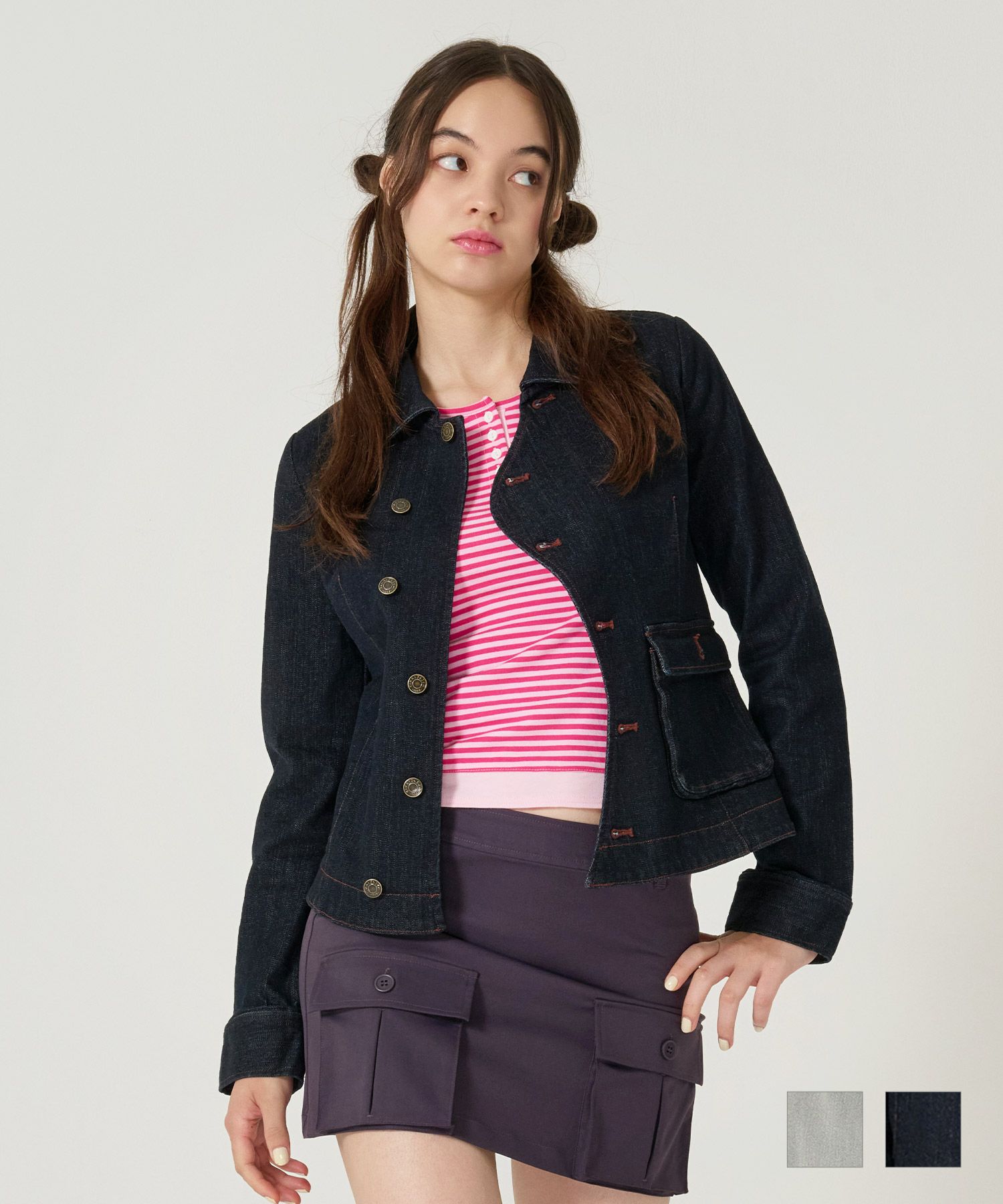 アシンメトリー/デニム/ジャケット