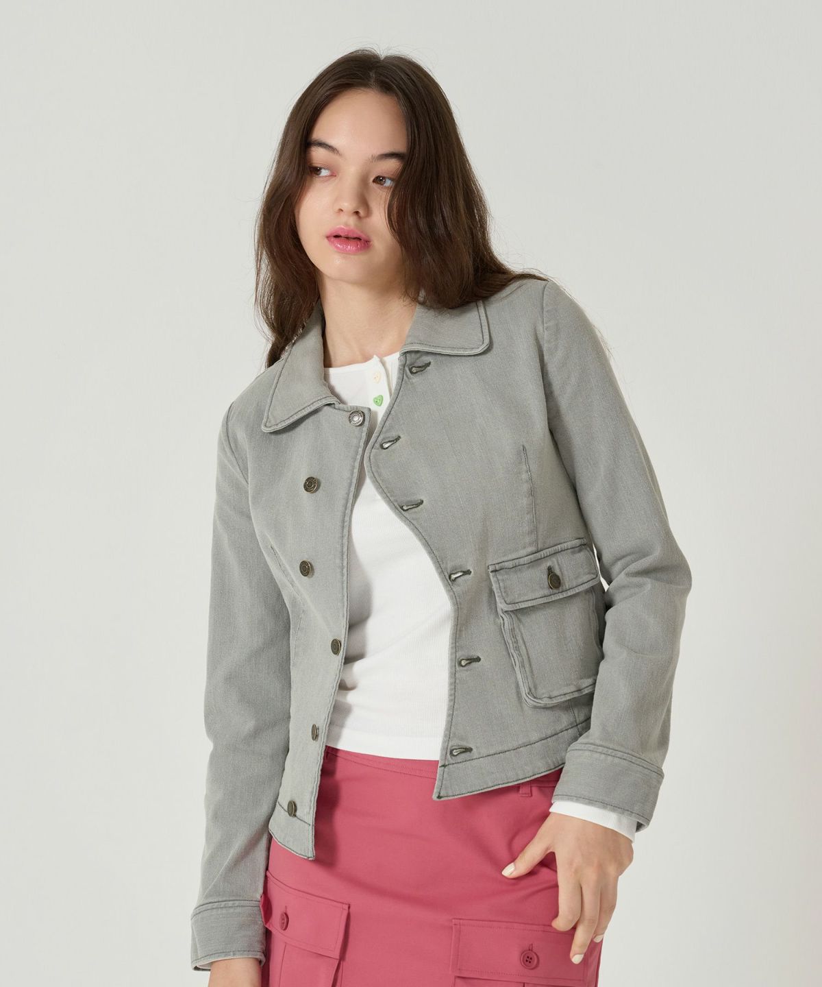 アシンメトリー/デニム/ジャケット