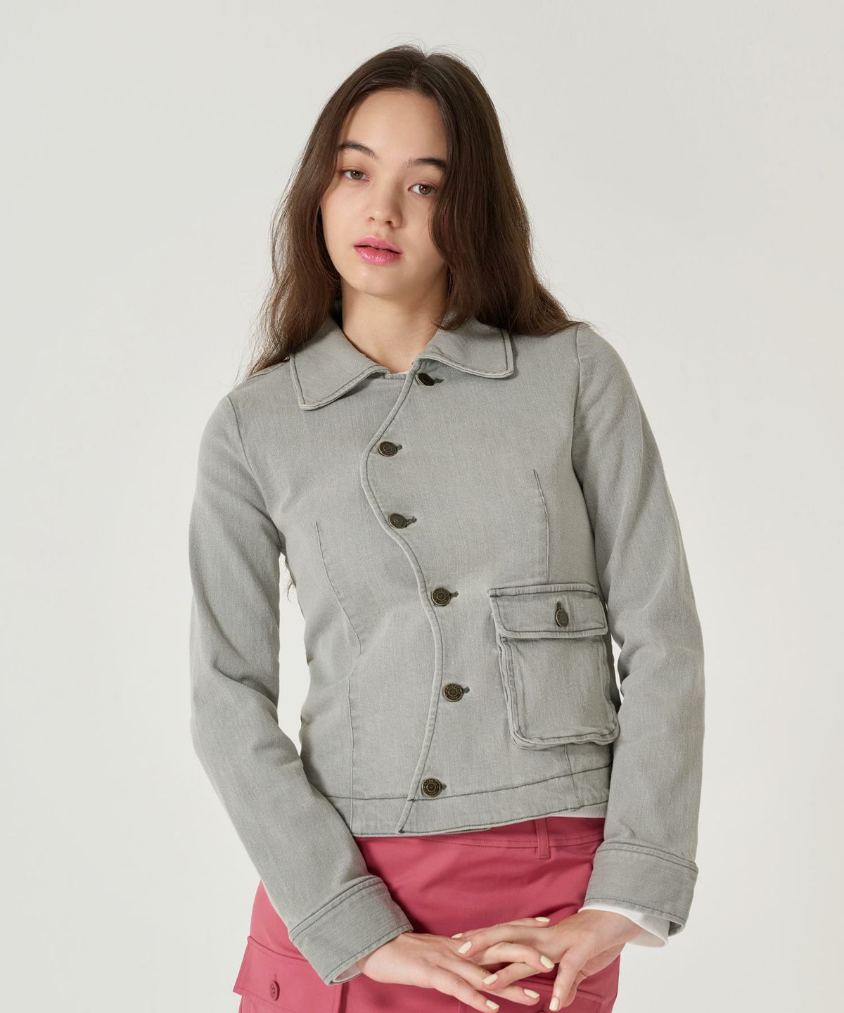 アシンメトリー/デニム/ジャケット