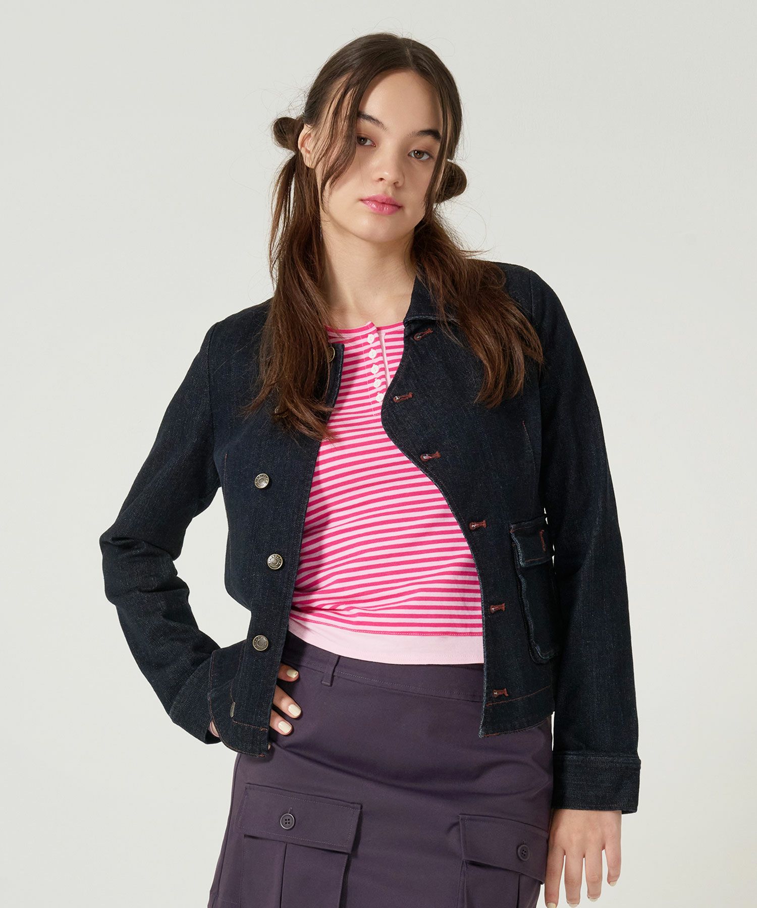 アシンメトリー/デニム/ジャケット