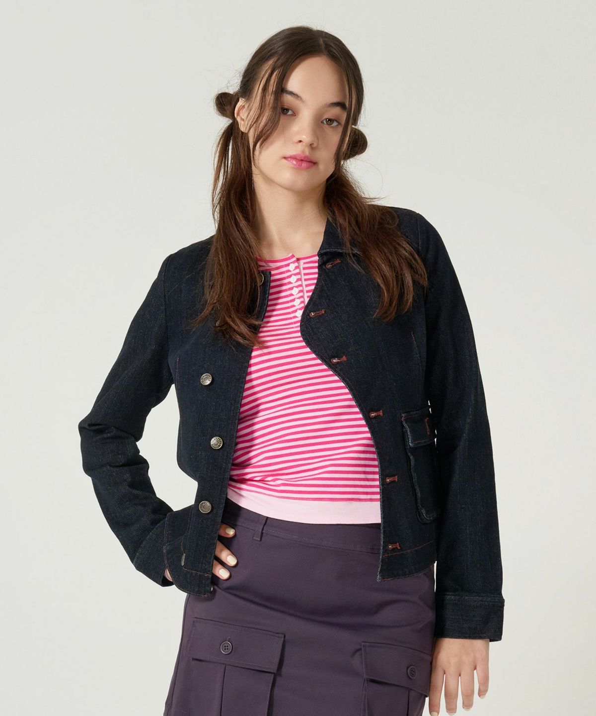 アシンメトリー/デニム/ジャケット