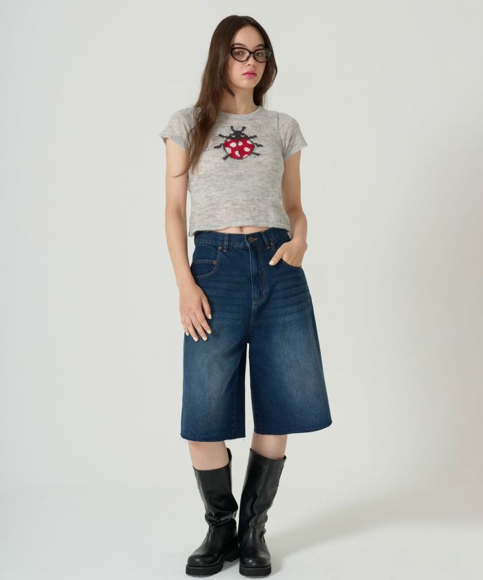 チビT/ニット/テントウムシ/グレー