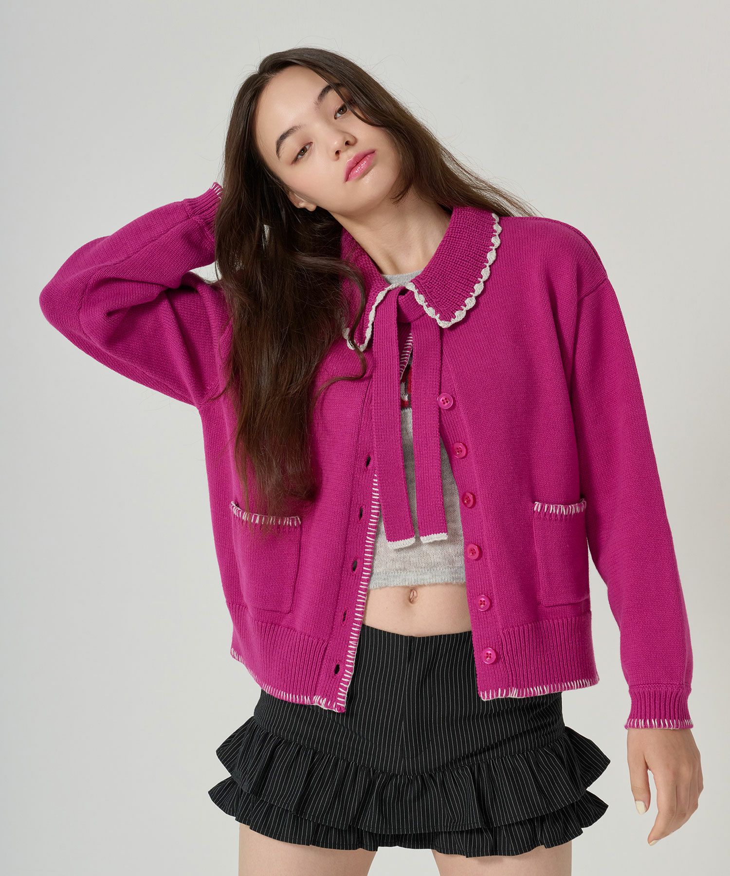 チビT/ニット/テントウムシ/グレー