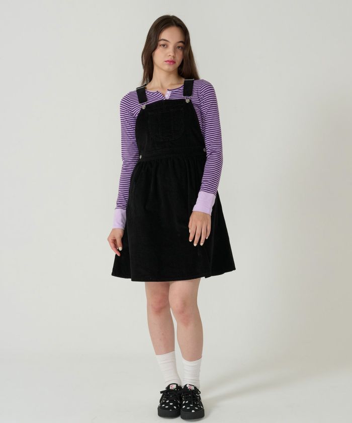  ボーダー/ ヘンリーネック/ロンT/パープル