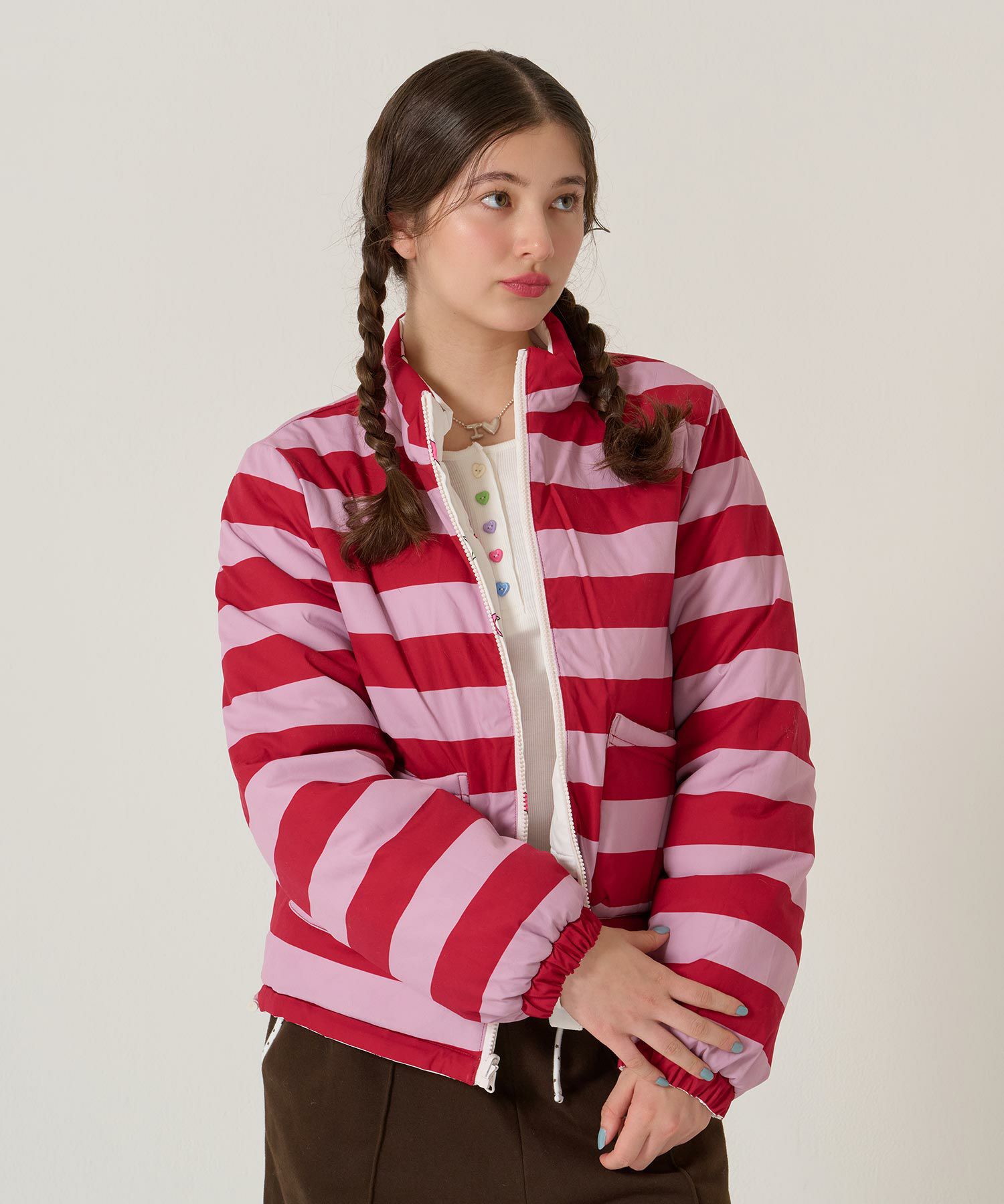 ジップ/アウター/星/スター/ボーダー/リバーシブル