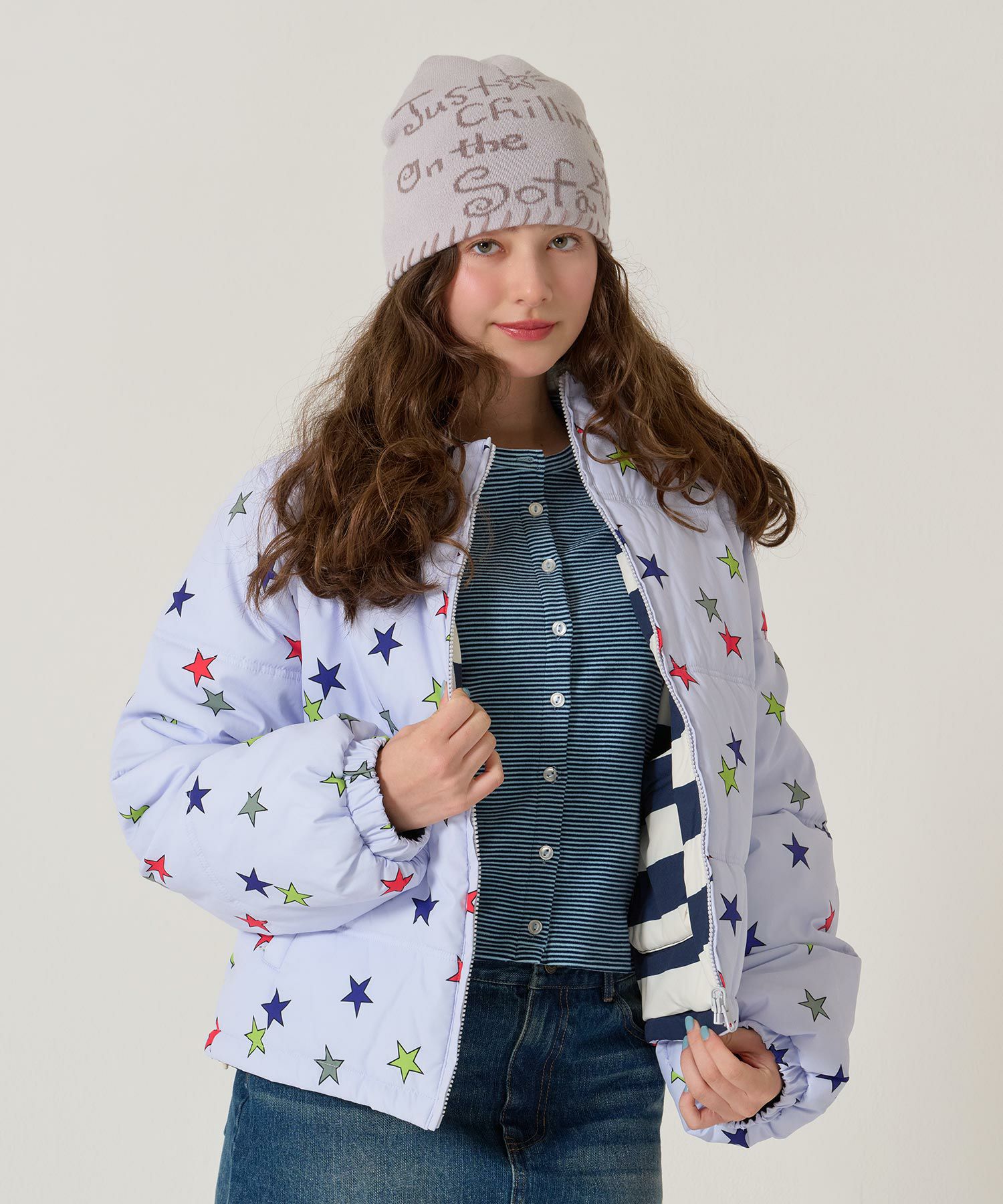 ジップ/アウター/星/スター/ボーダー/リバーシブル