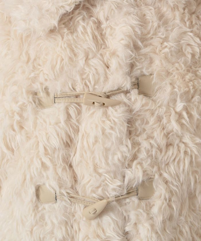 TINA:JOJUN フェイクファーコート アイボリー フェイクファー Aライン