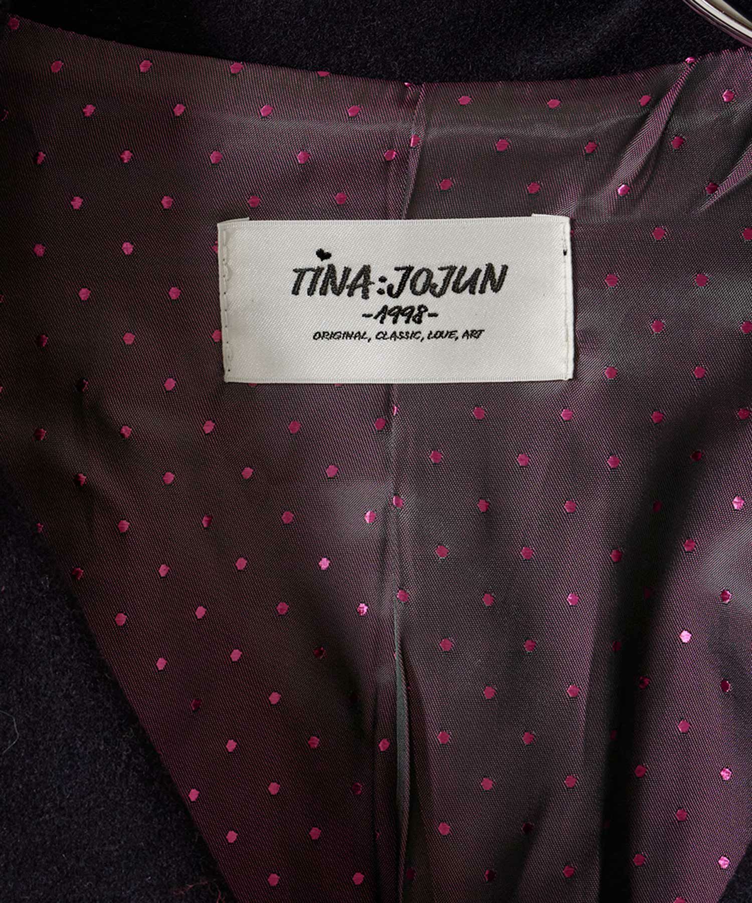 ハート刺繍 ウールミックス ピーコート TINA：JOJUN 全1色｜tnj141