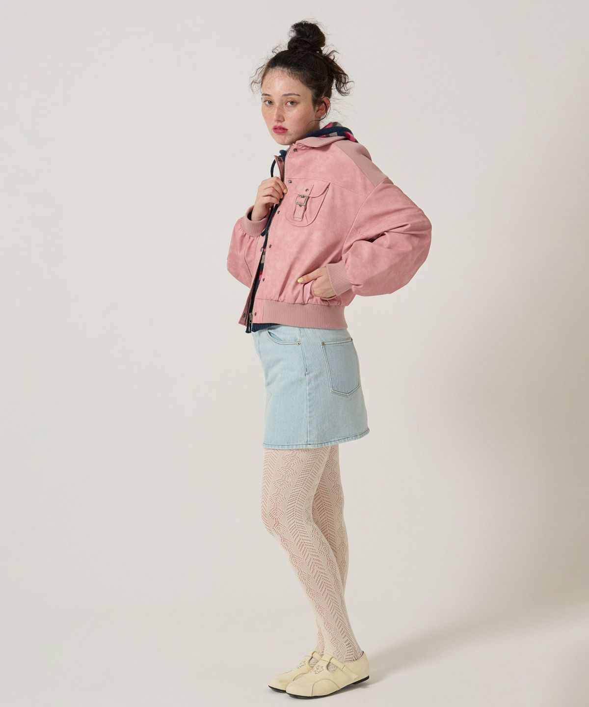 リブドッキングフェイクレザーブルゾン | Kana | TINA：JOJUN