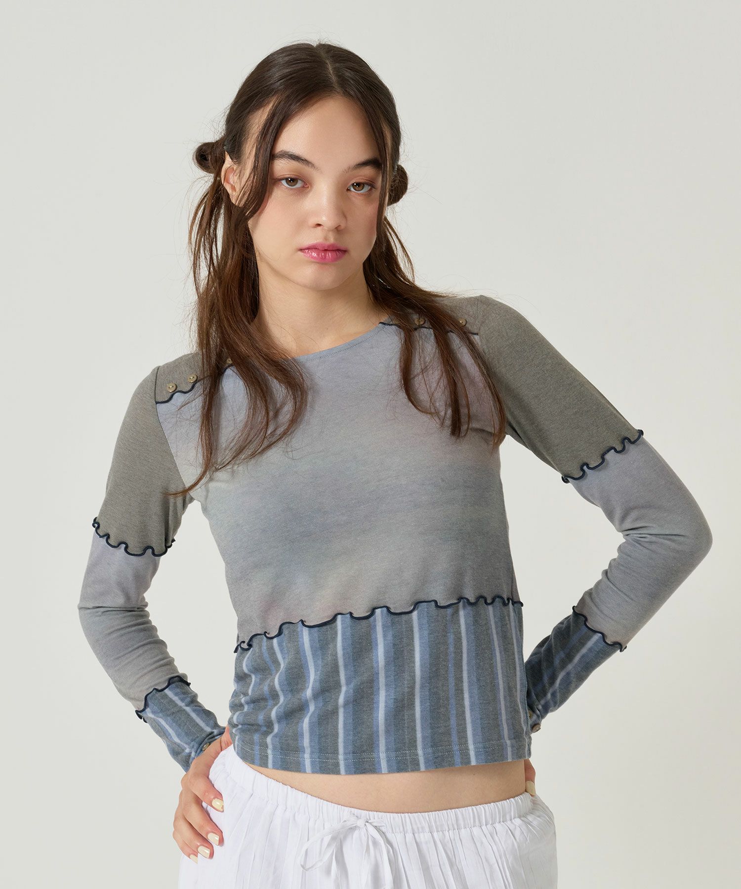 オリジナル/カットソー /ロンT/グレー