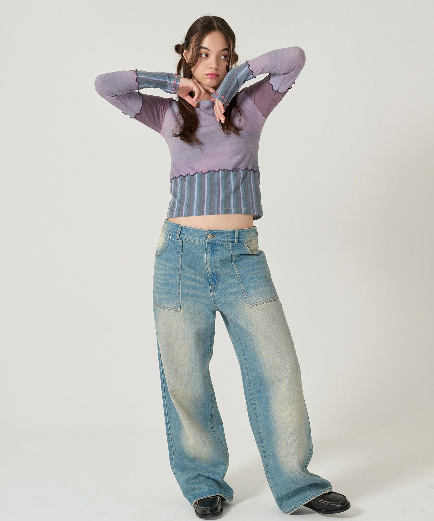 オリジナル/カットソー /ロンT/ピンク