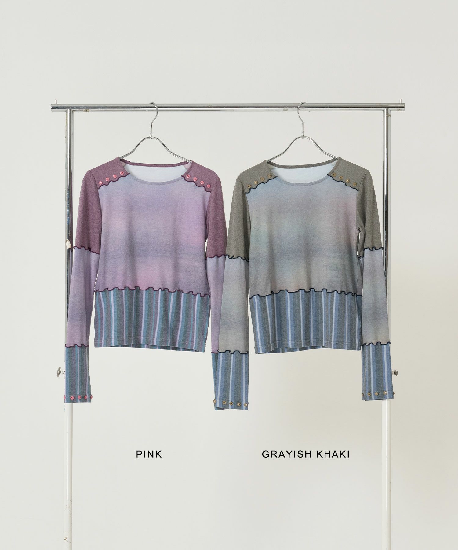 オリジナル/カットソー /ロンT/ピンク/グレー