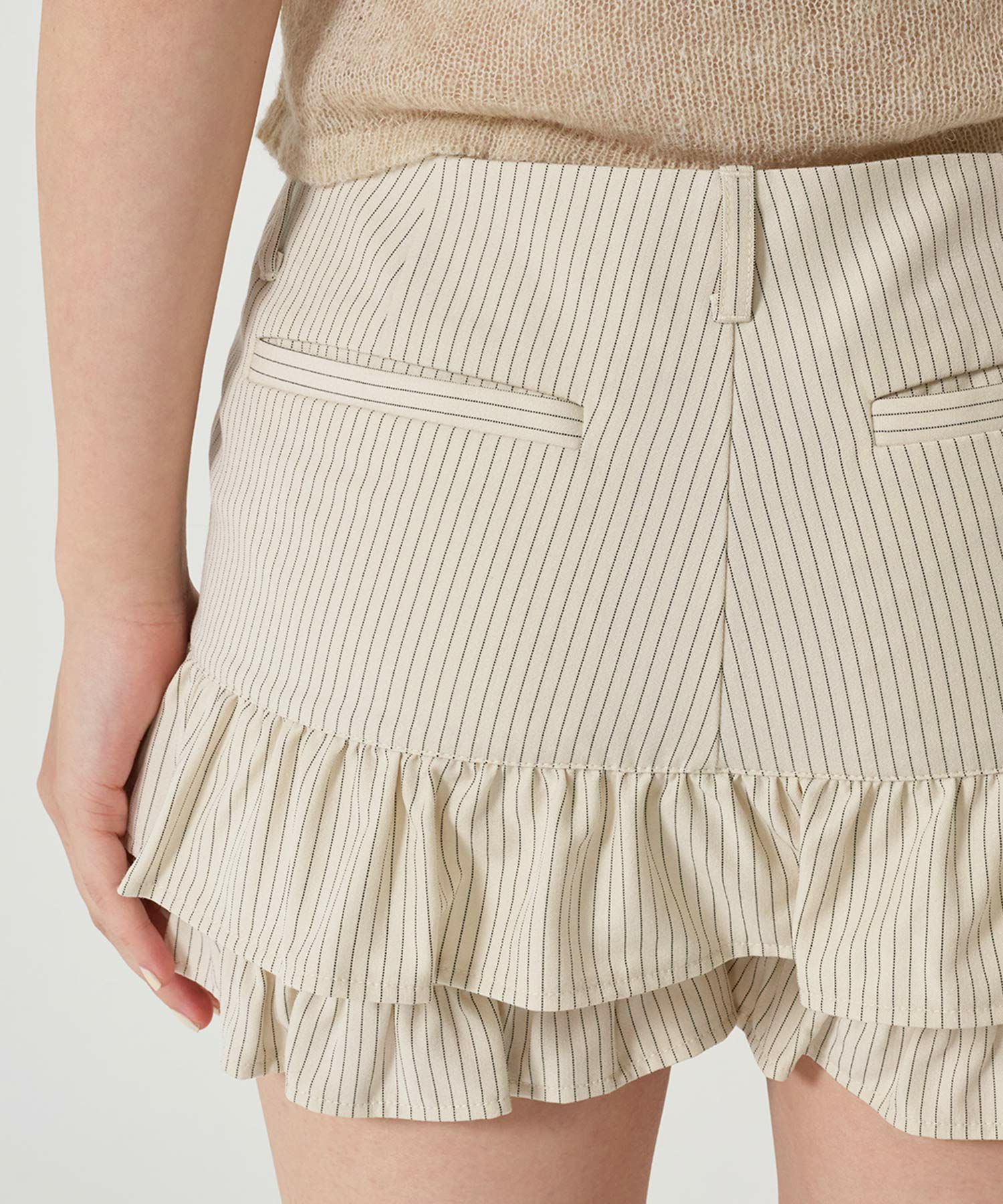 ストライプ/ショートパンツ/アイボリー