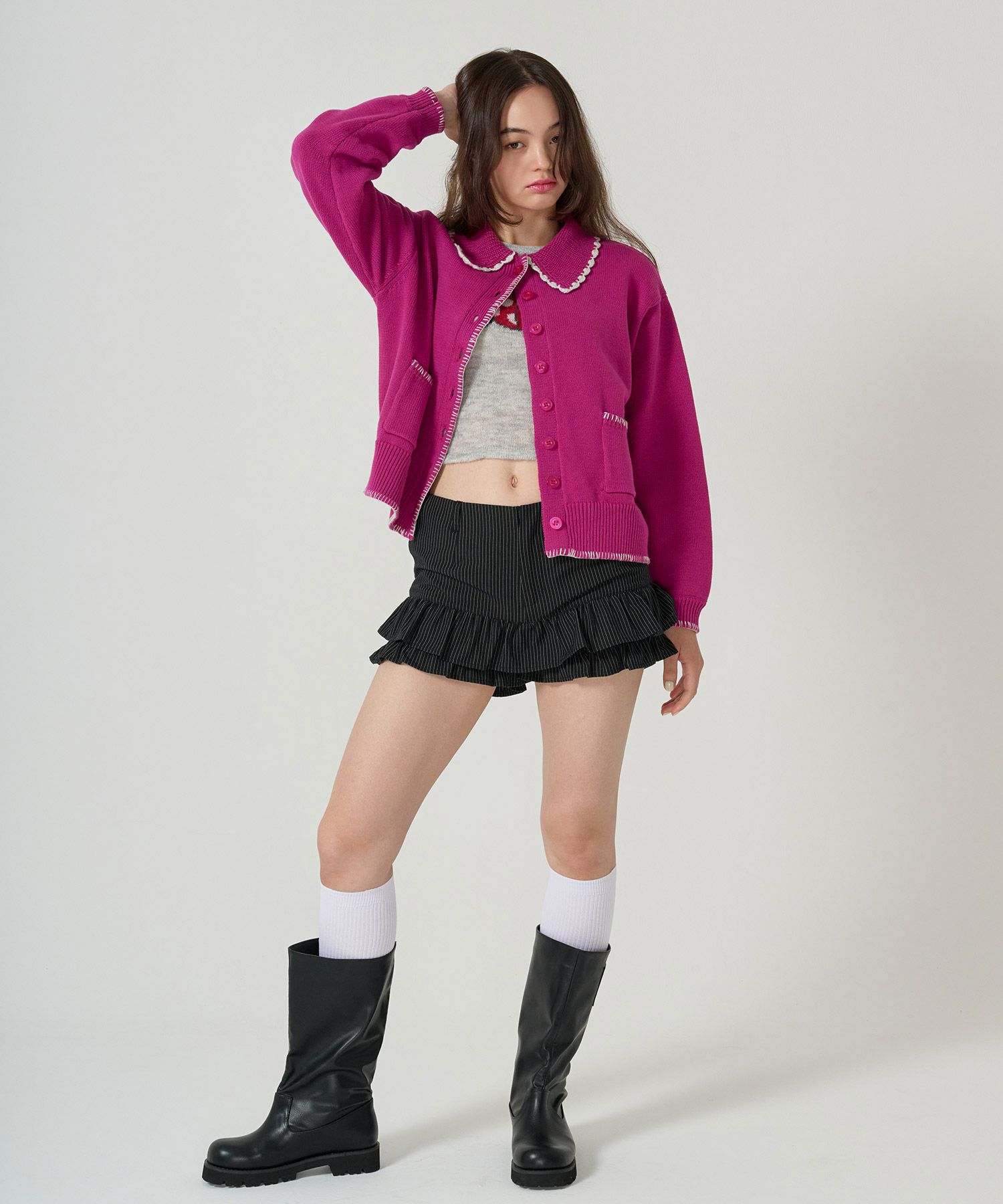 ストライプ/ショートパンツ/ブラック