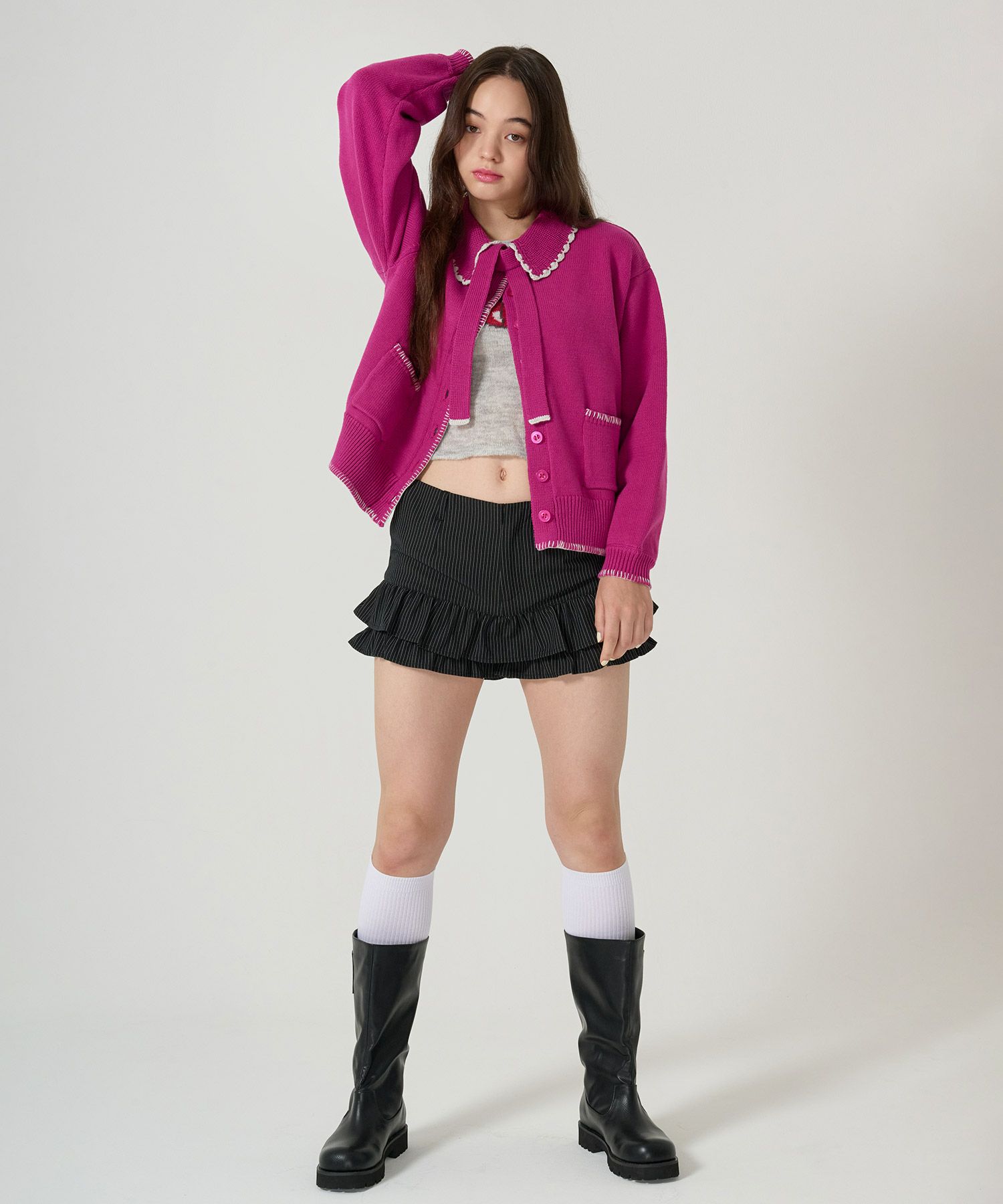 ストライプ/ショートパンツ/ブラック