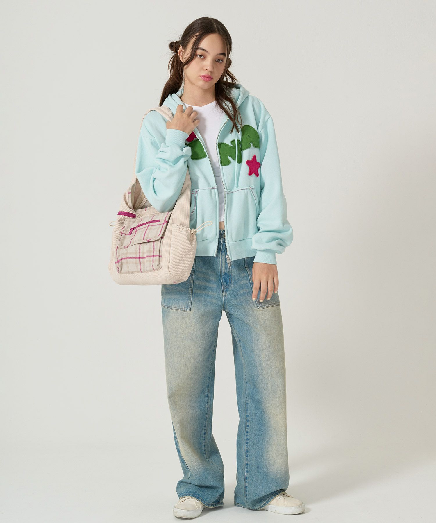 コーデュロイ/ショルダー/バッグ/アイボリー