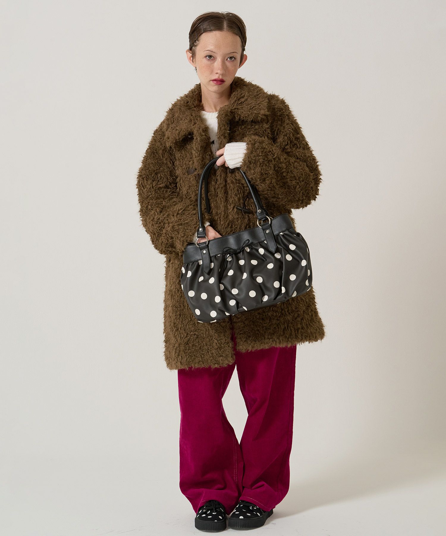 ドット柄 ギャザー バッグ TINA：JOJUN 全2色｜tnj942-1100【4