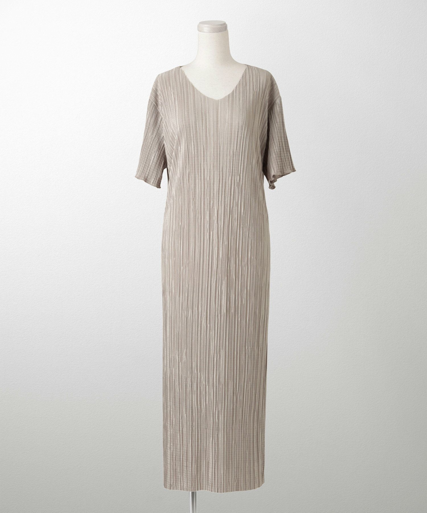 プリーツ ワンピース レディース ロングワンピース プリーツ 半袖 きれいめ 上品 洗える