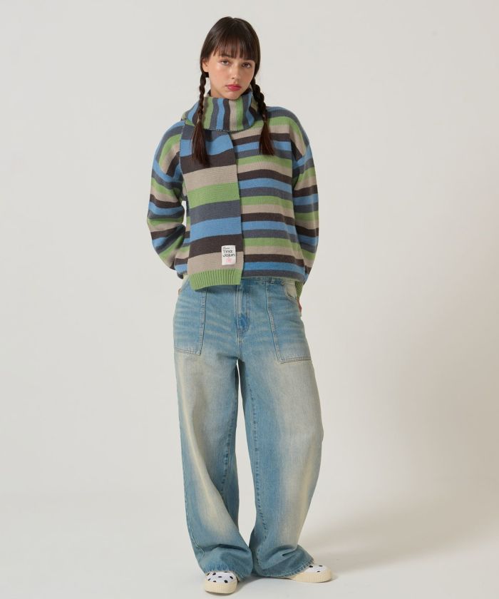 2025Limited Edition ボーダー オーバーサイズ ニットプル