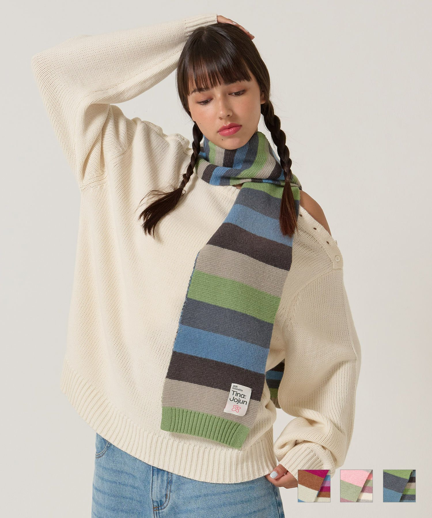  ボーダー/ マフラー/限定