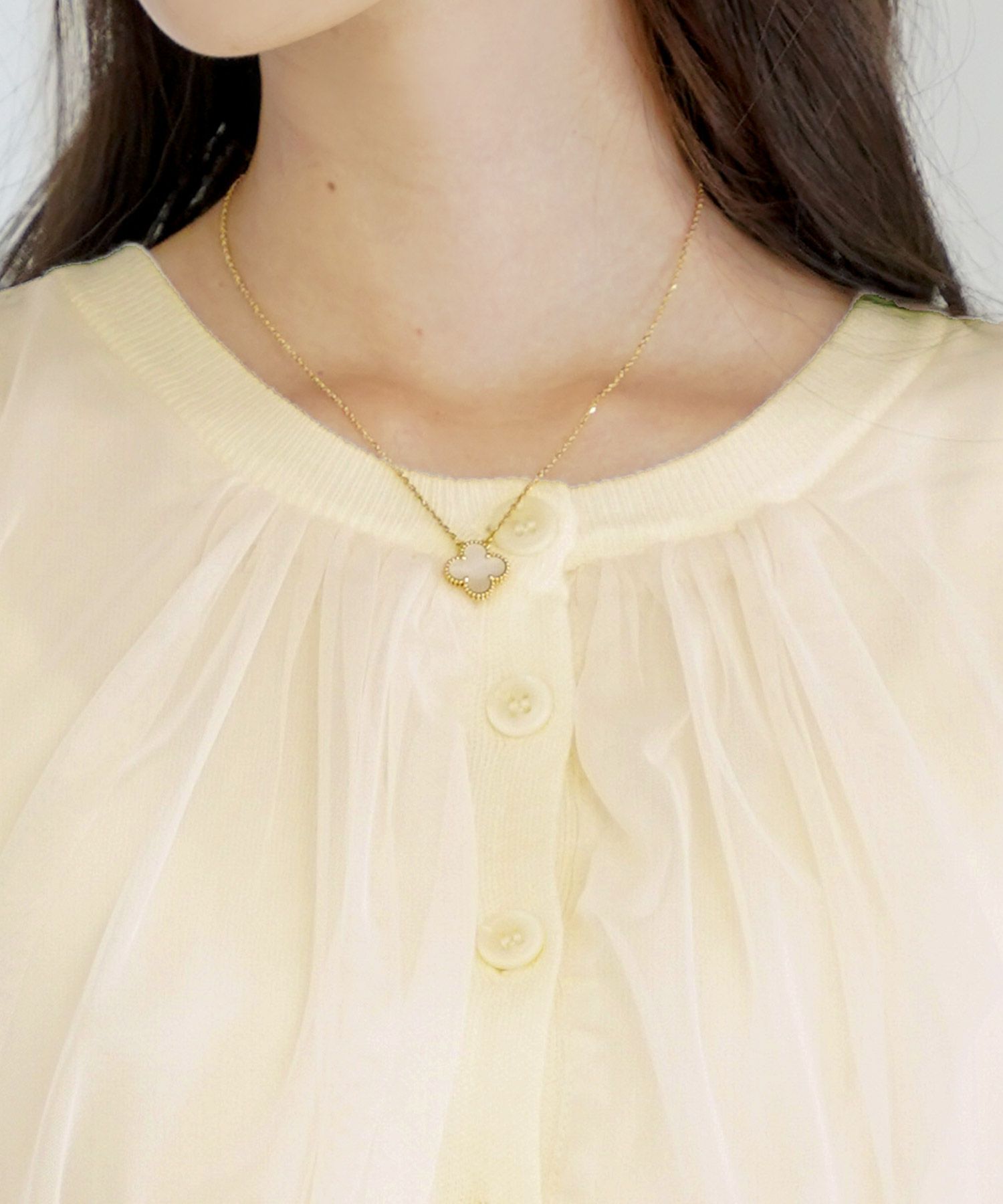 レディースファッションセレクトエレガントシンプルノースリーブニットトップス前後2WAY2WAYレイヤードチュールボリューム体型カバー上品カジュアルルーズ