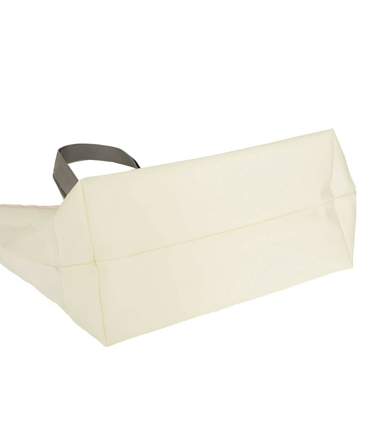 レディースファッションエレガントフェミニンメッシュバッグトートバッグスカラップロゴプリントオリジナルかわいいオフホワイトピンク軽量大容量透けPVC