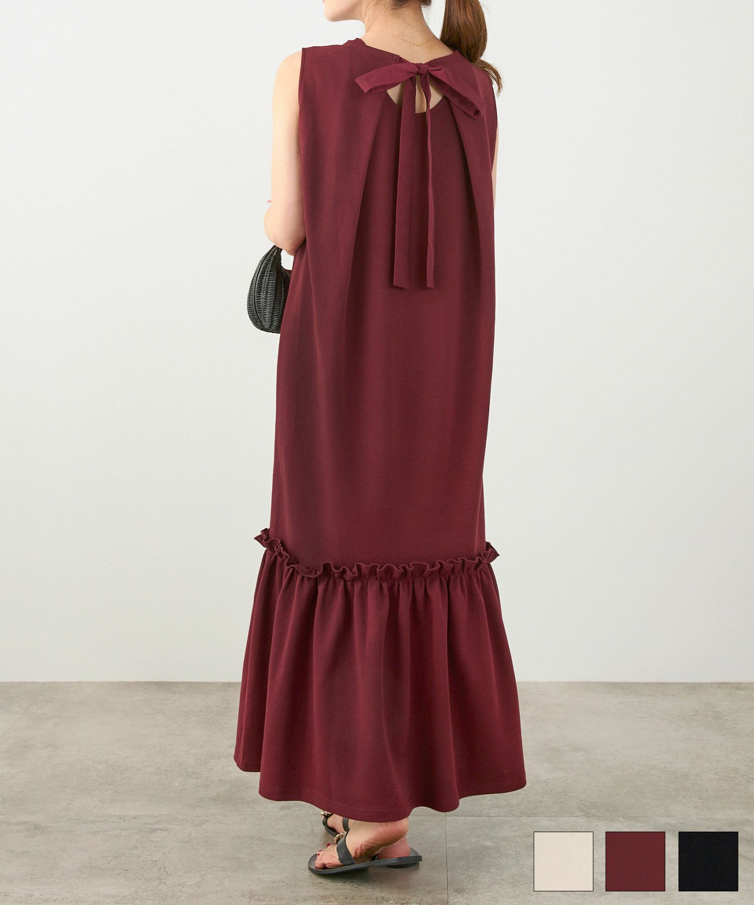 後ろリボンカットソーワンピースLiala×PG