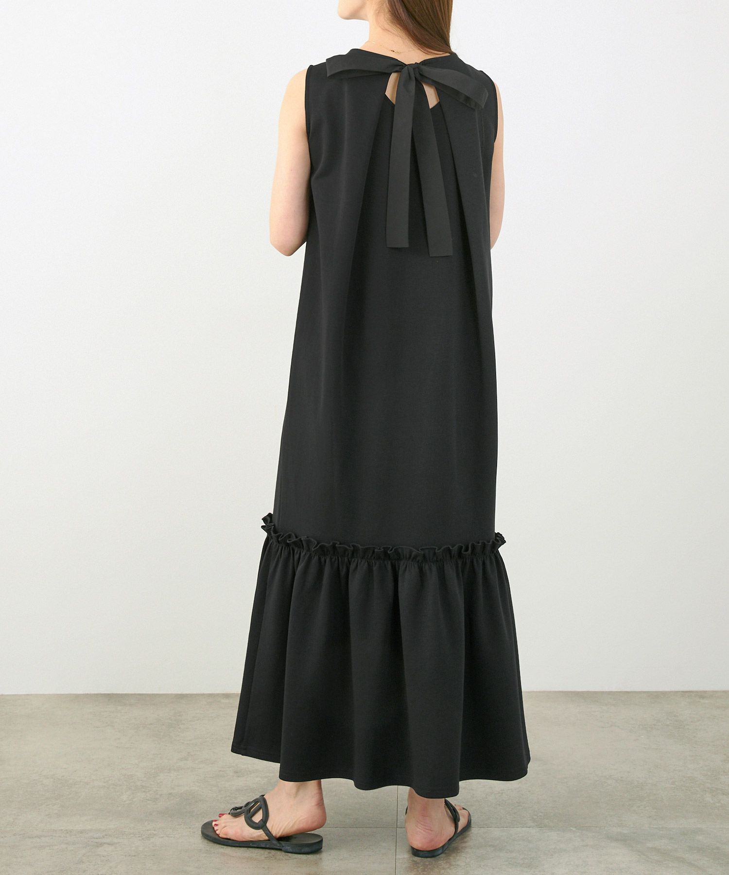 手洗い可かわいい上品きれいめ大人カジュアルシンプルノースリーブ体型カバーフェニミンジョイントスペース