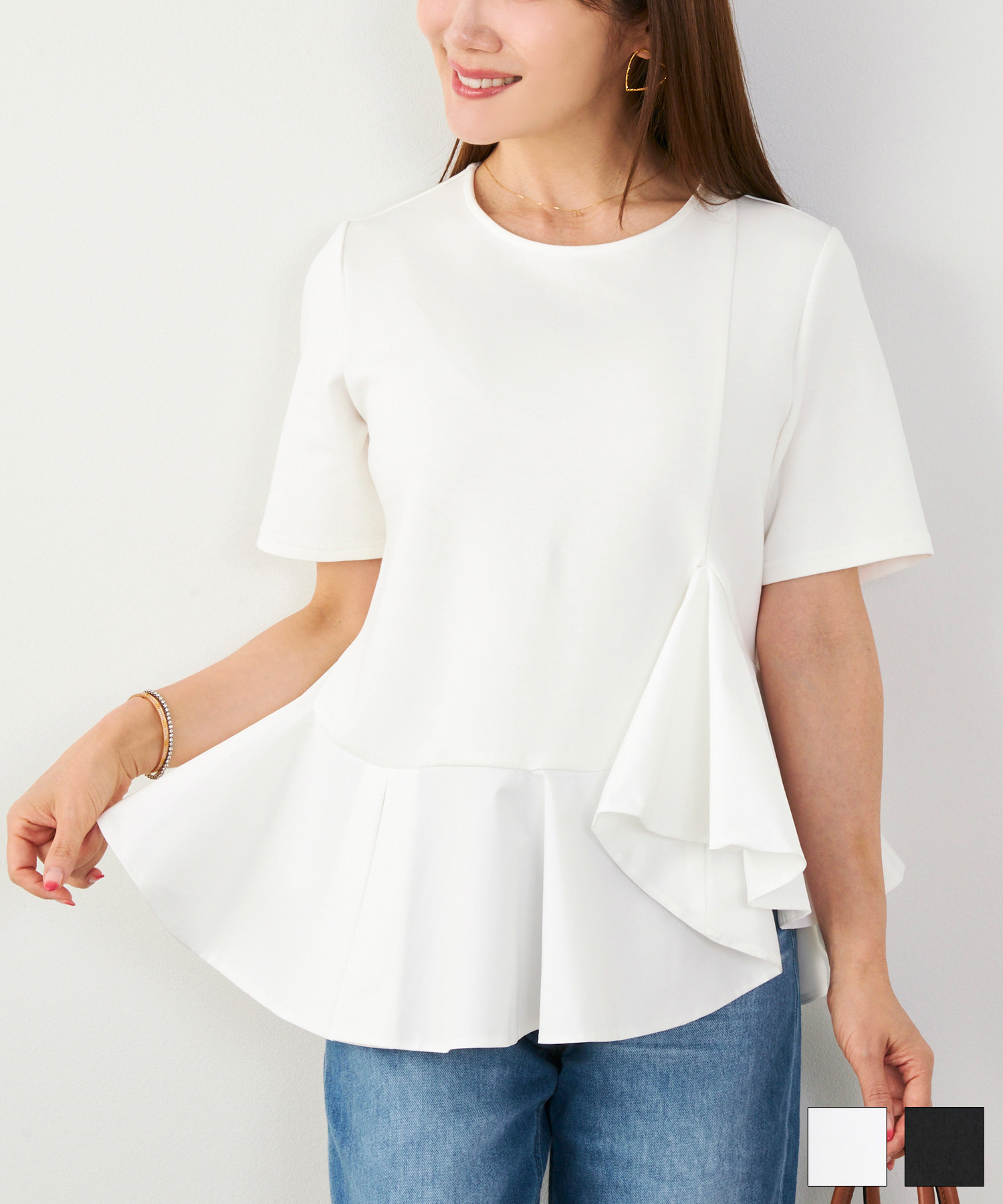 裾ランダムペプラムカットソーLiala×PG