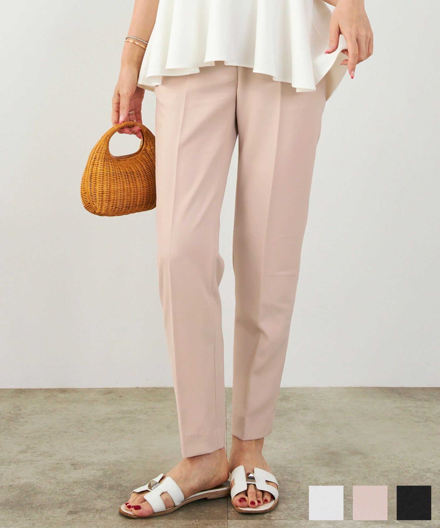 センタープレスストレート美脚パンツLiala×PG