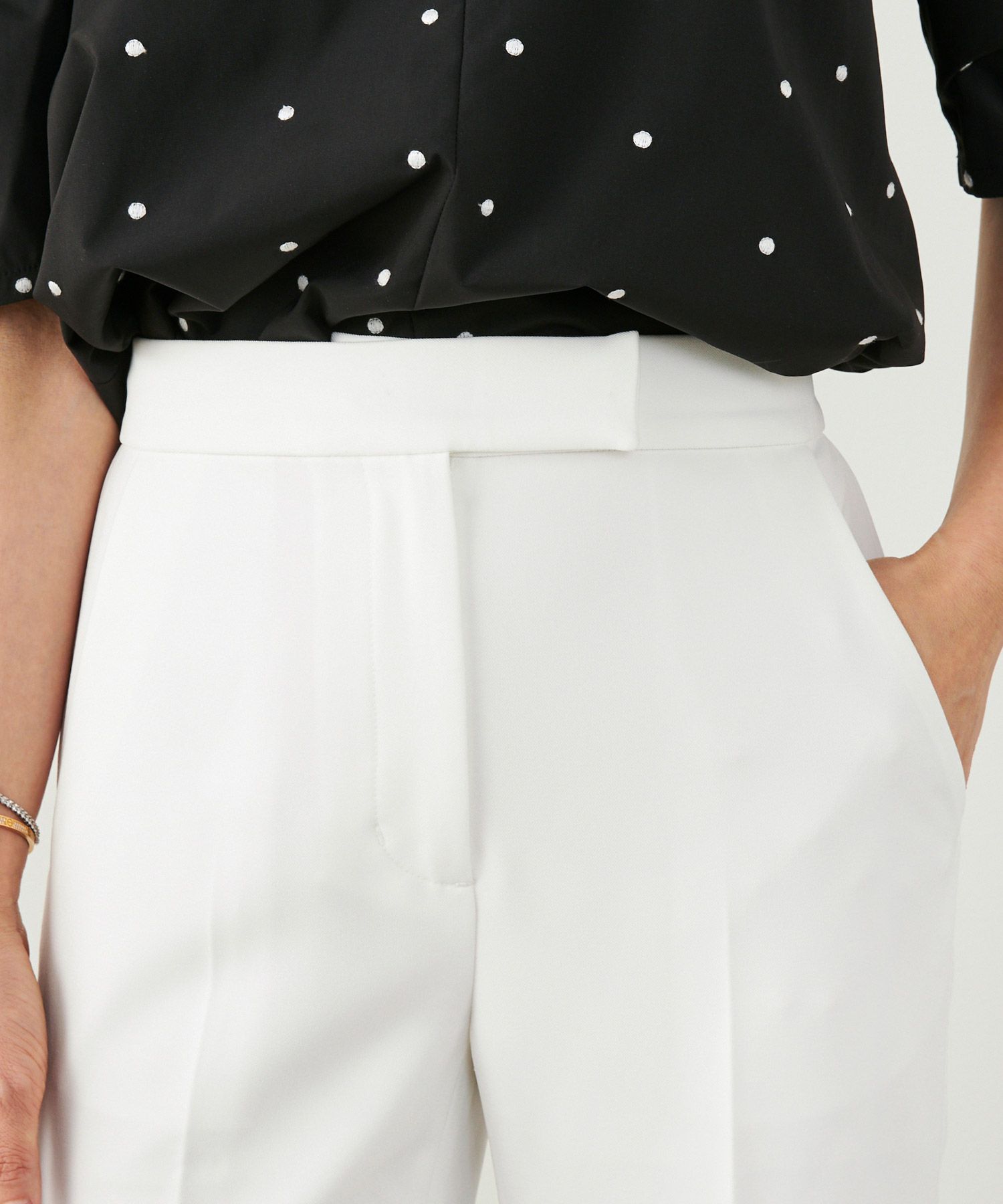 手洗い可上品きれいめ大人カジュアルシンプルオフィスフォーマルオケージョンウエストゴムジョイントスペース