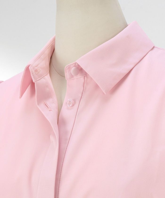 手洗い可かわいい上品きれいめ大人カジュアルオフィスシンプル襟付きイレヘム体型カバージョイントスペース