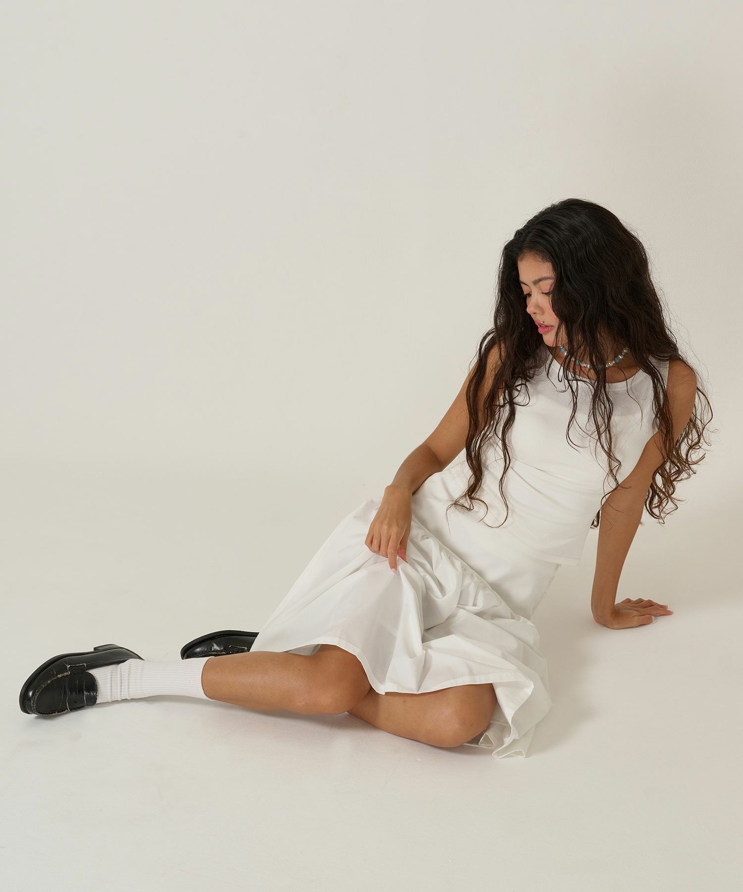 スカート/ボトムス/ミディ丈/ホワイト