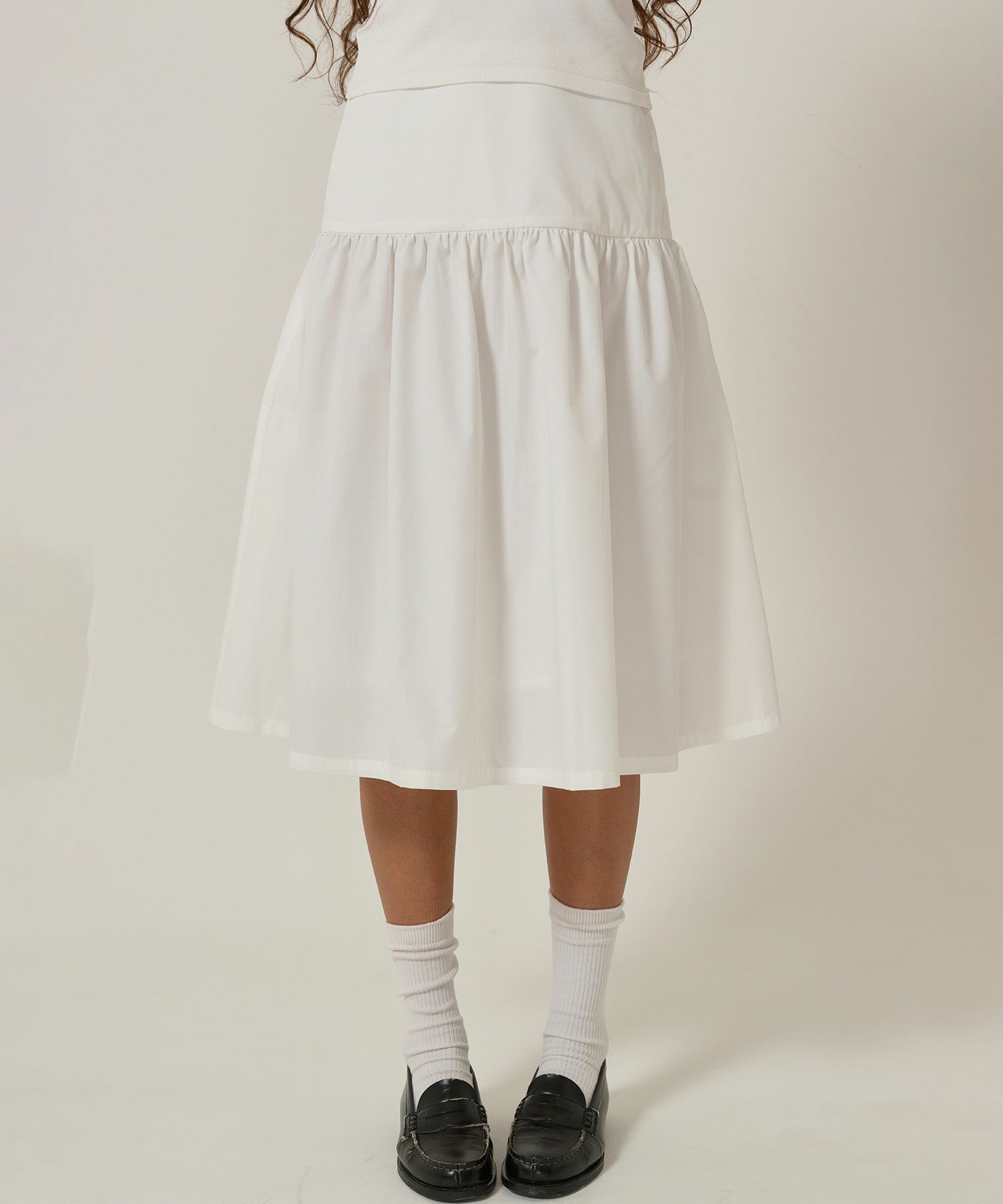 スカート/ボトムス/ミディ丈/ホワイト